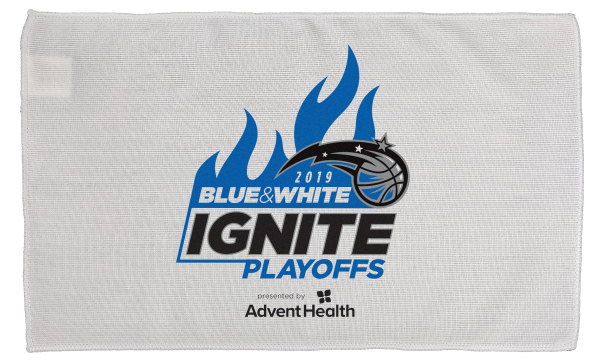 Blue & White Ignite Playoffs Logo on a Towel