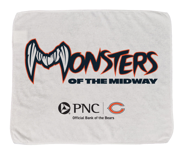 Monsters of the Midway Logo on a Towel