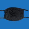 The Inside of a Black Color Mask on Blue Background