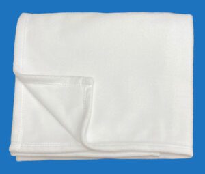 A White Folded Brushed Polar Fleece Blanket