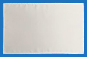 A White Color Garden Flag on a Blue Background