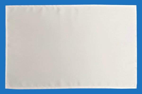 A White Color Garden Flag on a Blue Background