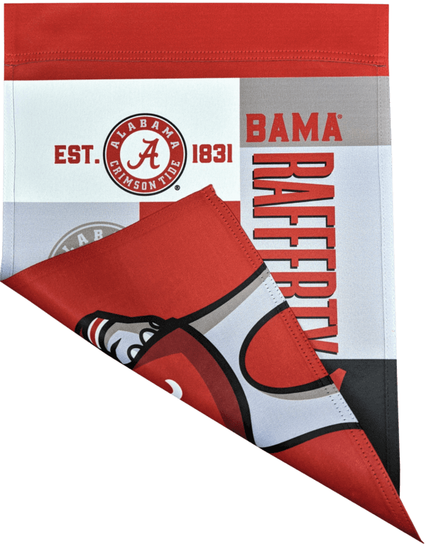 A Roll Tide Alabama Double Sided Garden Flag Folded Side