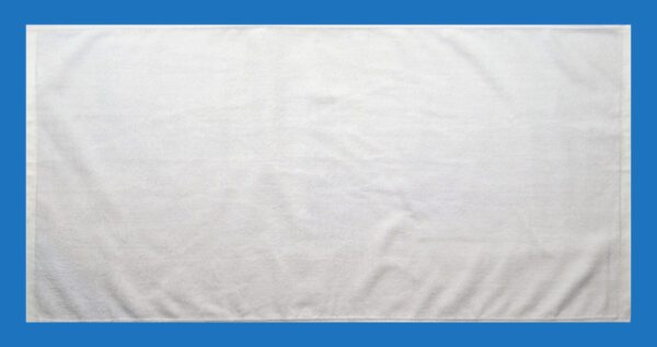 A White Towel With Fold Stitched Edges