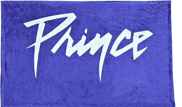Prince Printed Word on Blue Blanket