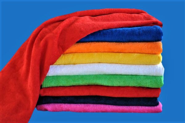 Bright Color Folded Cotton Towels Stack