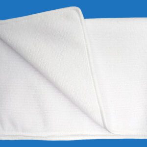 A Blank White Color Folded Towel With Hemmed Edge