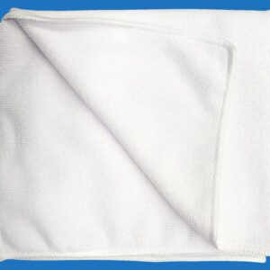 A White Towel on Blue Background Folded