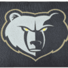 A Bear Print on a Black Color Towel