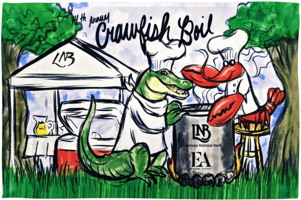 A Crocodile and Lobster Themed Cartoon Towel