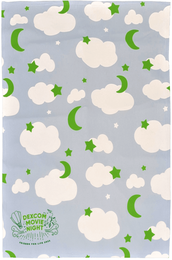 A Dexcom Movie Night With Waddle Clouds Printed Towel