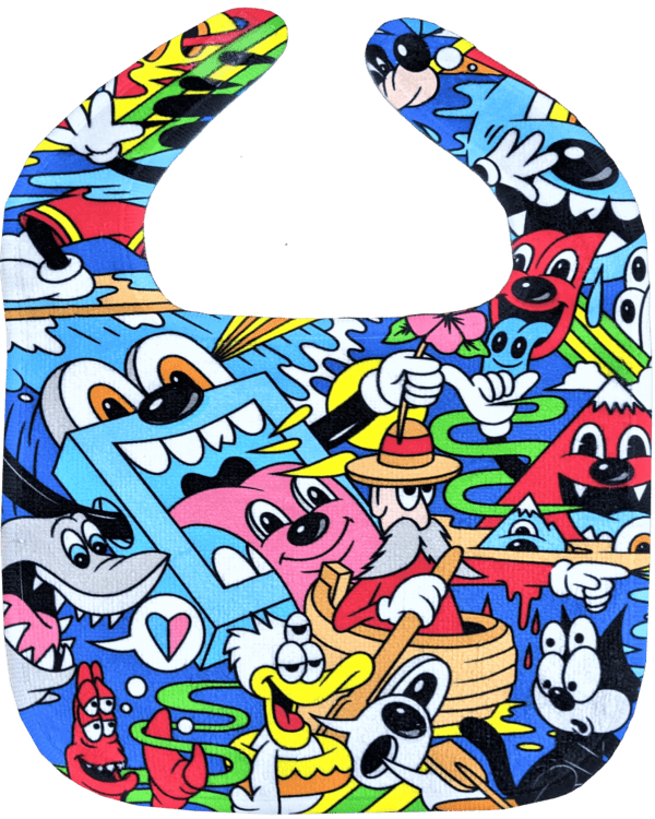 A Multi Color Cartoon Themed Baby Apron